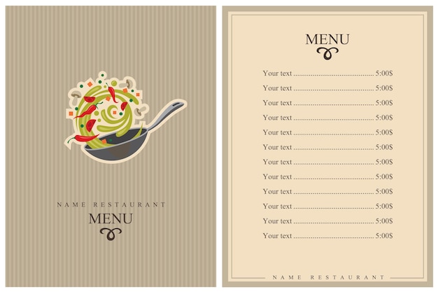 Vettore restaurant menu design