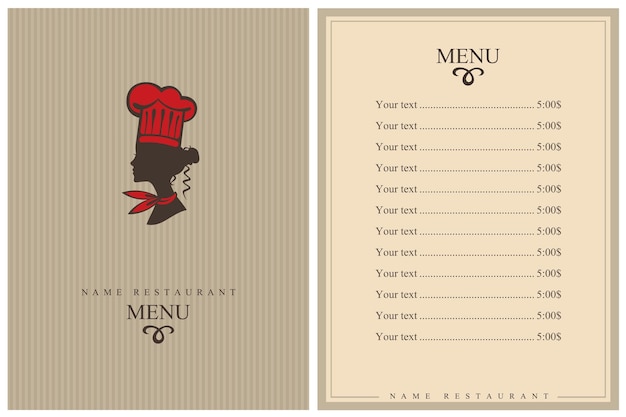 Restaurant menu design