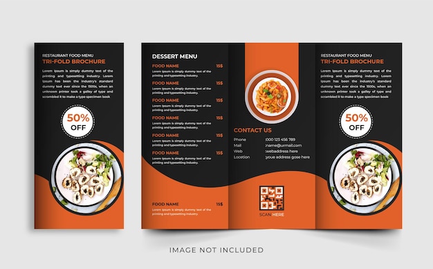 Restaurant Menu Driebladige Brochure Sjabloon