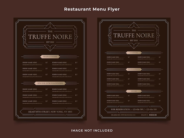 Vector restaurant menu flyer