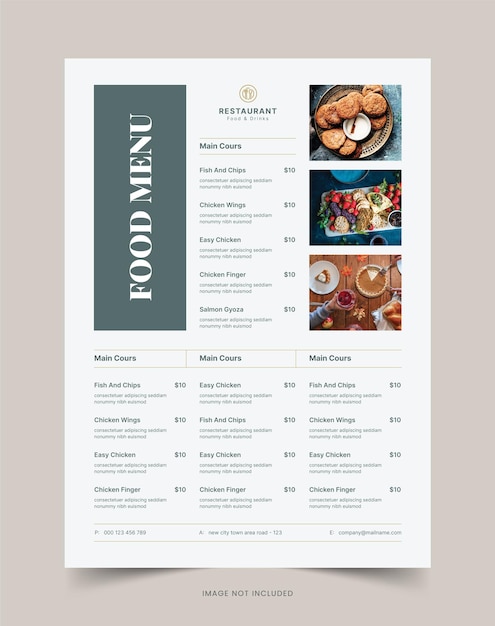 restaurant menu food menu flyer classy restaurant menu template fast food flyer design