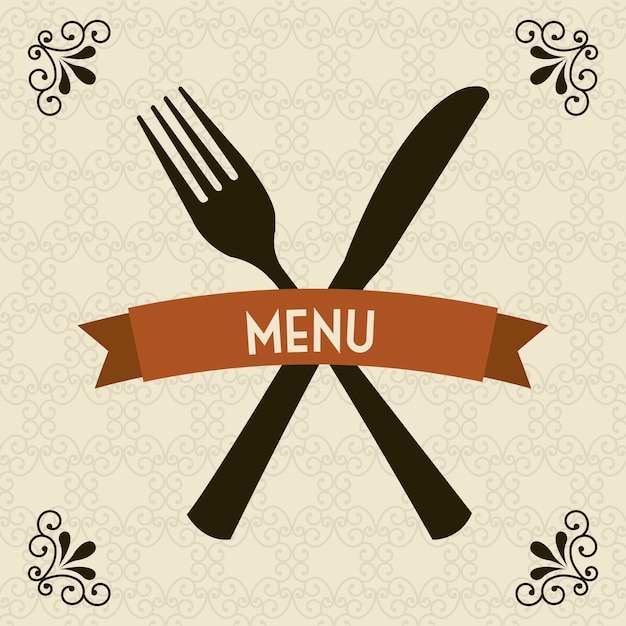 Restaurant menu over ornaments background vector illustration