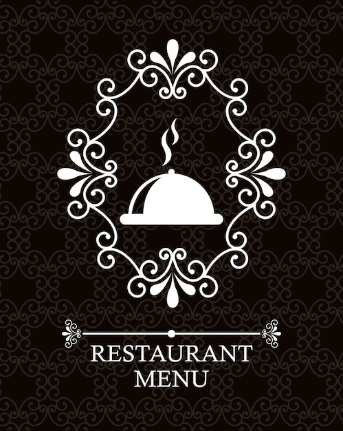 restaurant menu over zwarte achtergrond vectorillustratie