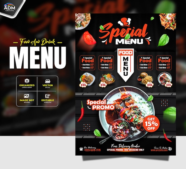 Restaurant Menu Poster Ontwerp Template