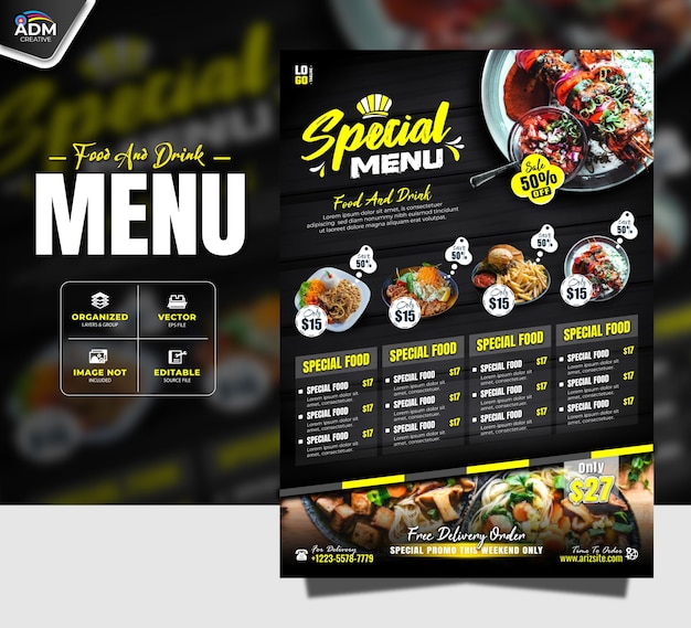 Restaurant Menu Poster Ontwerp Template