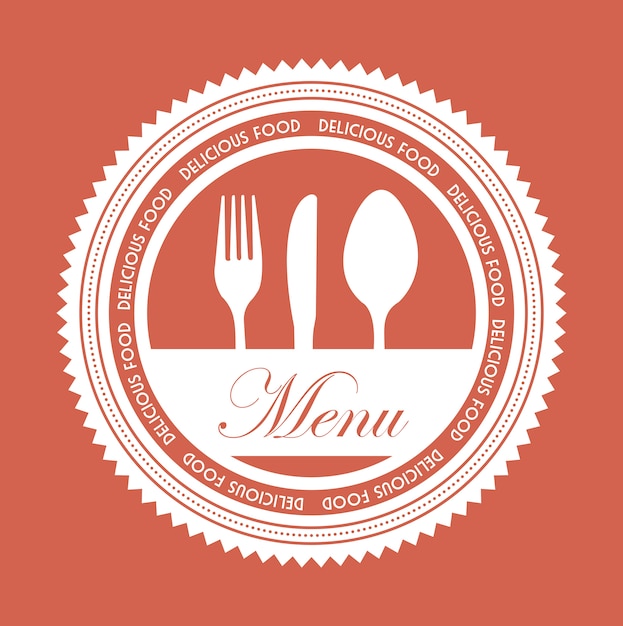 restaurant menu over red background vector illustration