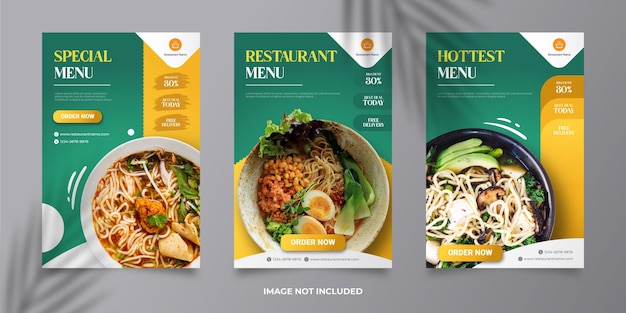 restaurant menu social media post banner template premium vector