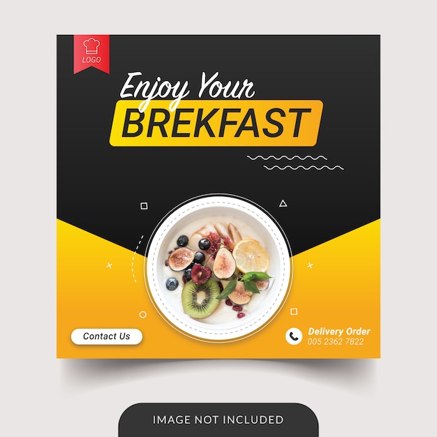 restaurant menu social media post template