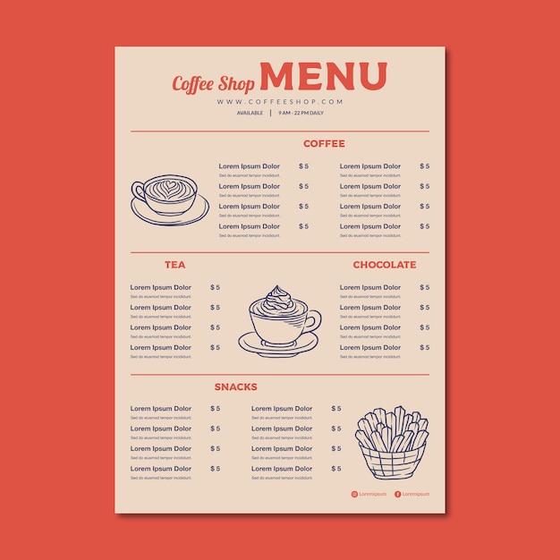 Restaurant menu template design vector