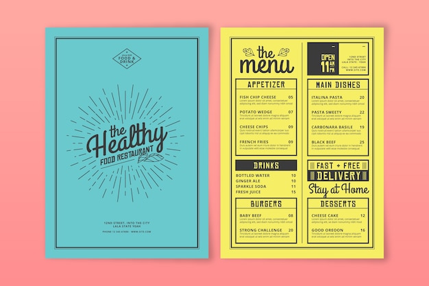 Vector restaurant menu template design