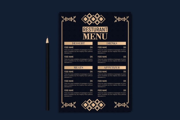 Restaurant menu Template
