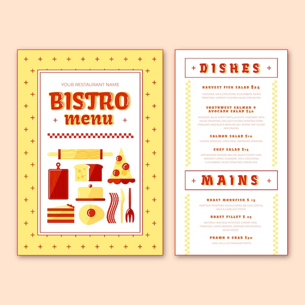 Vector restaurant menu template