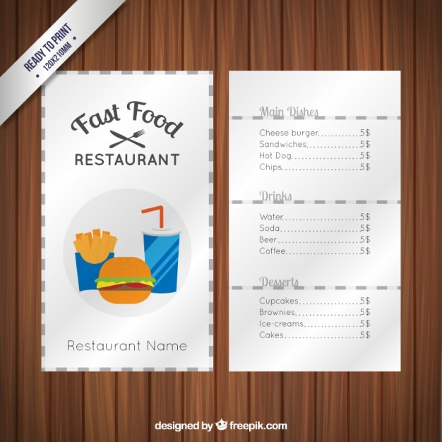 Ristorante menu template