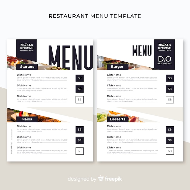 Restaurant menu template