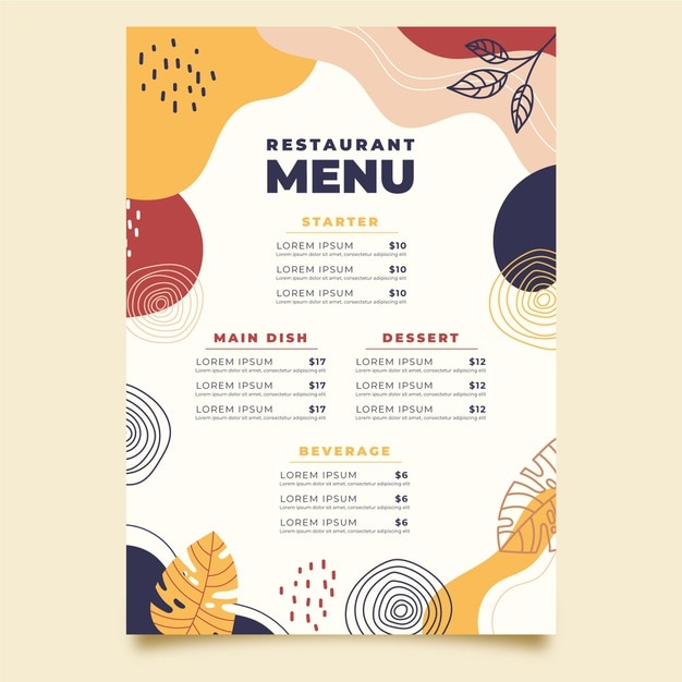 restaurant menu template