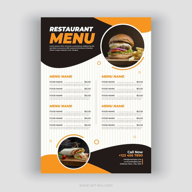 Restaurant menu template