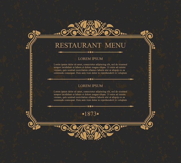 Restaurant Menu Typographic design elements, Calligraphic graceful template,