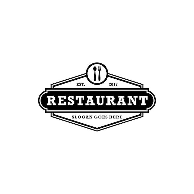 Restaurant menu vintage logo design