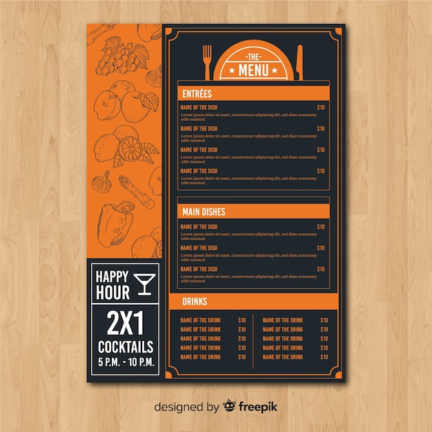 Vector restaurant menu