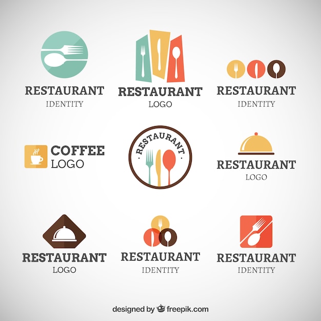 Vector restaurant modern logo collection