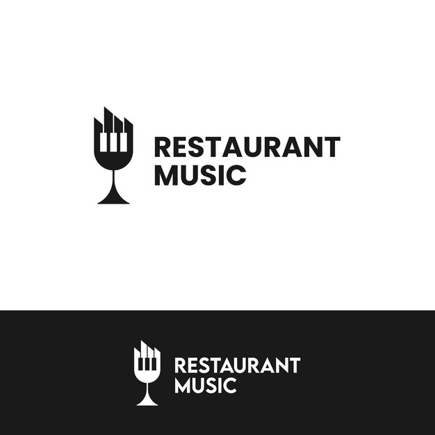 Restaurant Music Logo Illustration