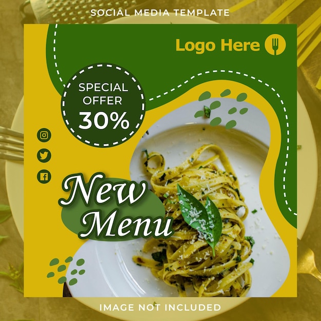 Vector restaurant new menu design instagram post template