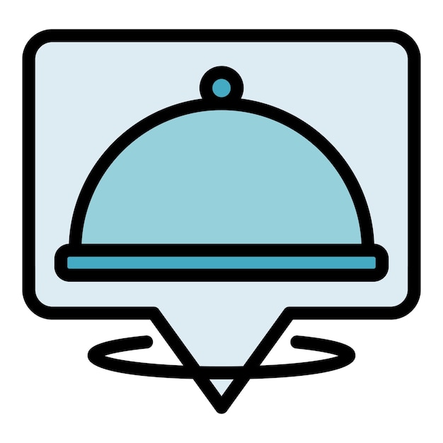Restaurant online menu icon outline vector Food delivery Mobile order color flat