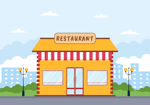 Vector restaurant rating review template hand drawn cartoon flat illustration with customer feedback