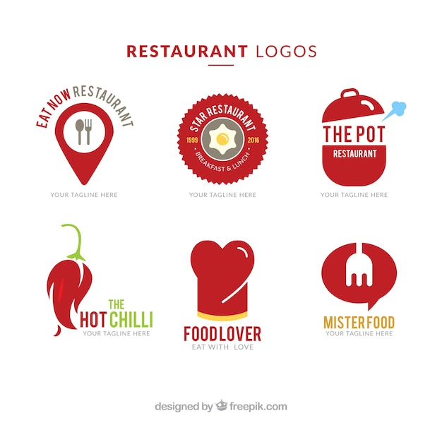 Restaurant red logos