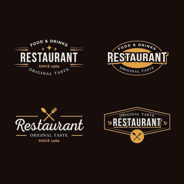 Restaurant retro label collection