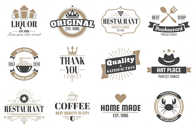 Restaurant retro logo for banner