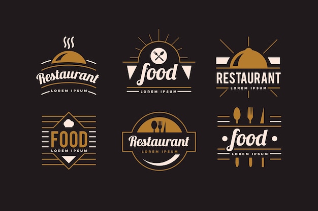 Vector restaurant retro logo collection