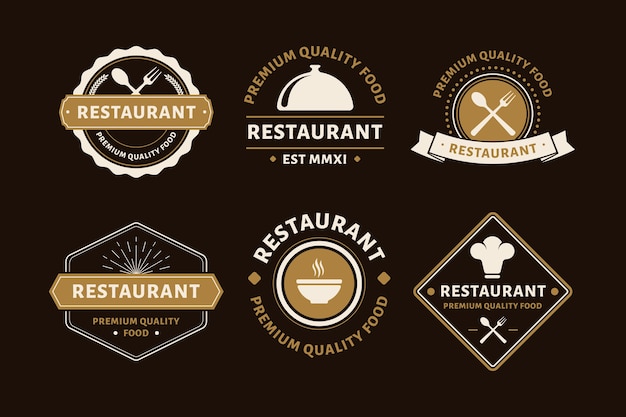 Vector restaurant retro logo pack