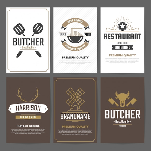 Restaurant retro logo voor banner, poster, flyer