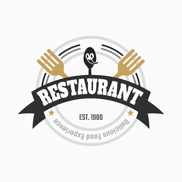 restaurant retro style logo template