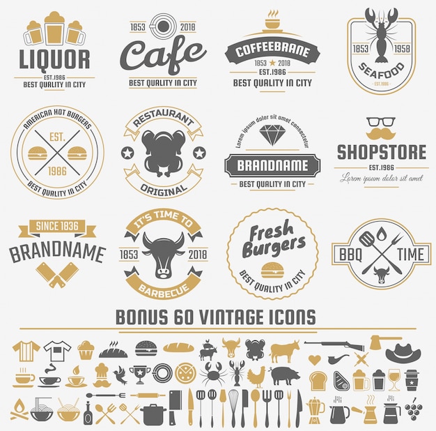 Restaurant Retro Vector Logo for banner