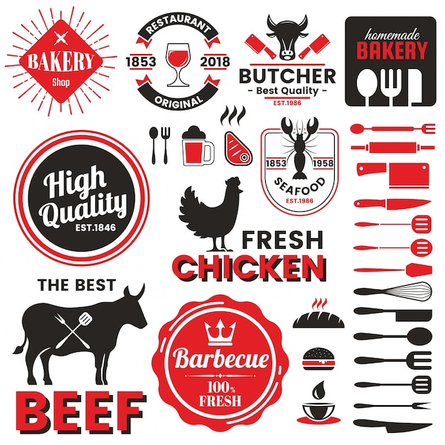 Restaurant Retro Vector Logo for banner