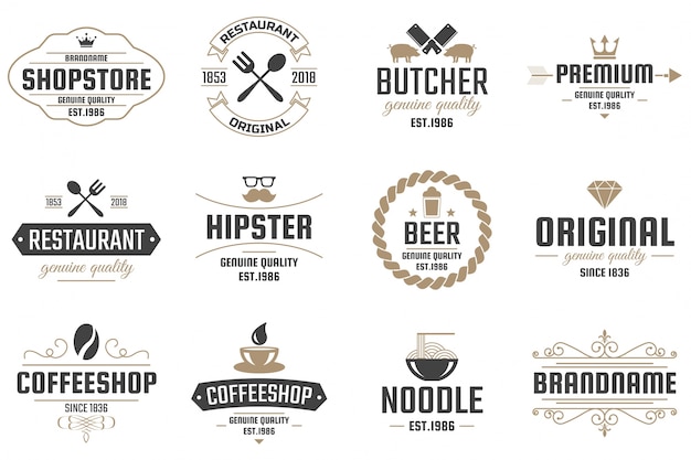 Restaurant Retro Vector Logo voor banner