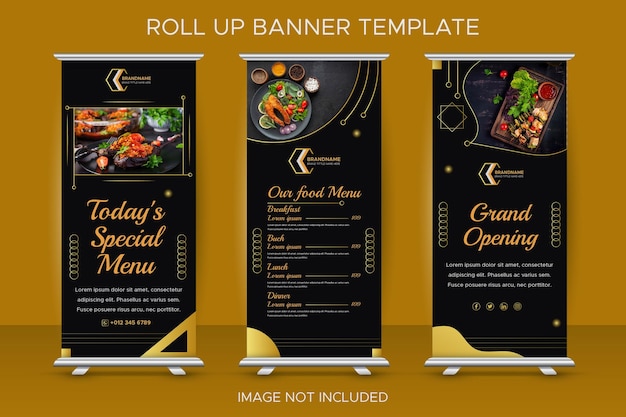 Restaurant roll up banner template