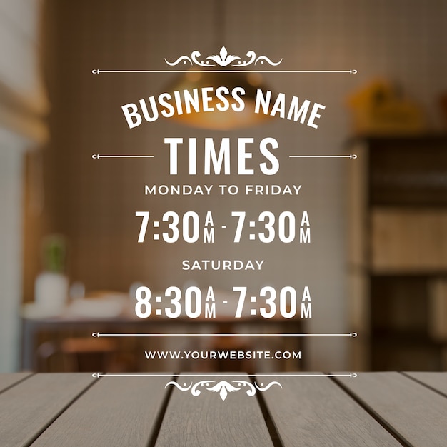 Restaurant schedule design template