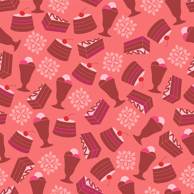 Restaurant seamless pattern red