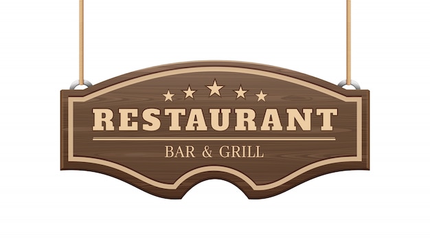 restaurant signboard.