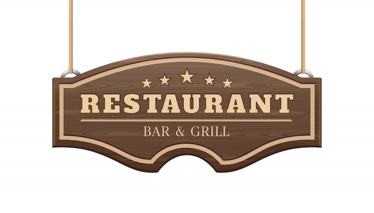 Vector restaurant signboard.