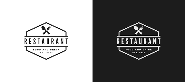 Ristorante semplice design piatto logo