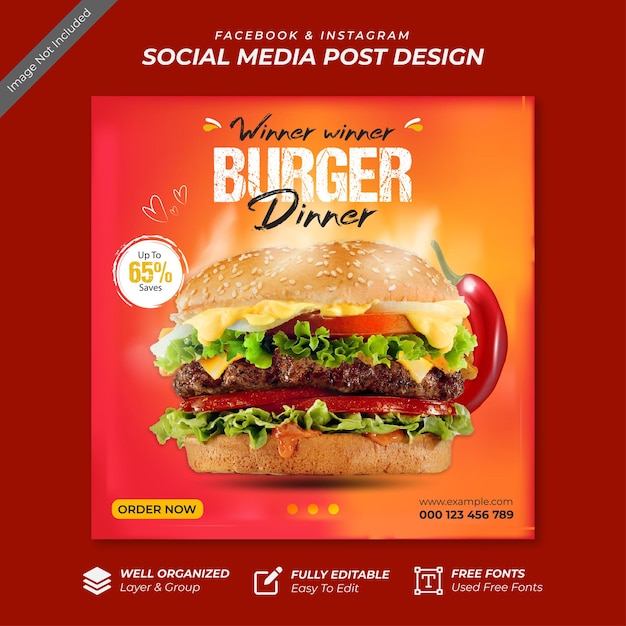 Restaurant social media banner design