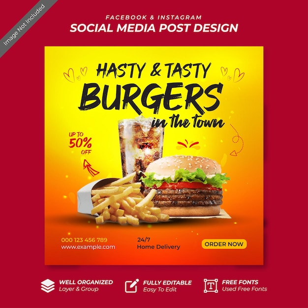 Ristorante banner design di social media