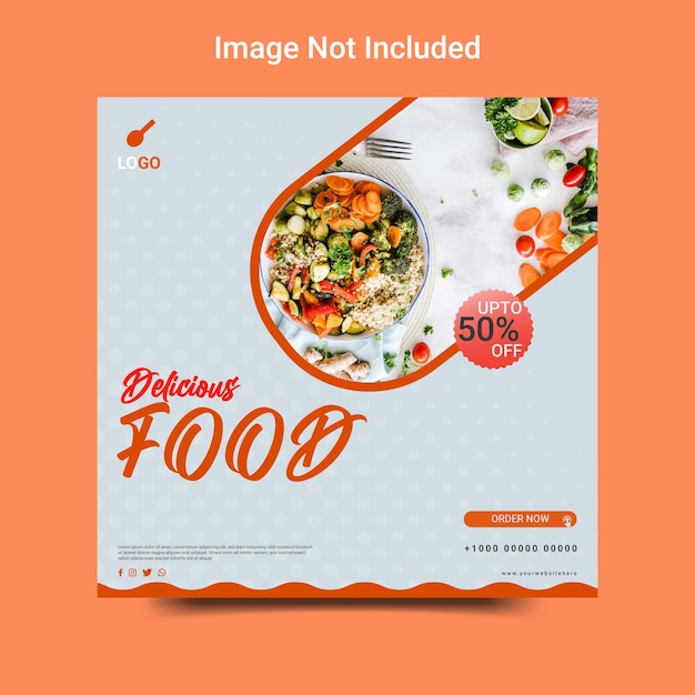 Restaurant Social Media Instagram Post banner design template Vector