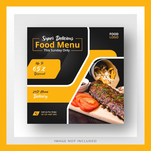 Restaurant Social Media Post Design Template