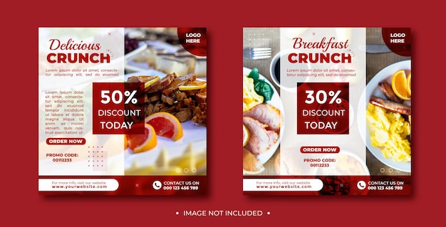 Restaurant social media post template design