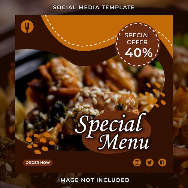 Restaurant special menu design instagram post template